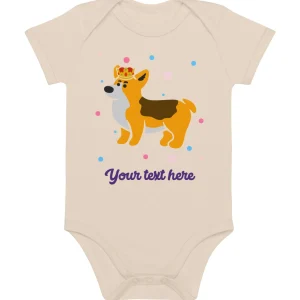 Outlet Personalised Custom Text - Baby Bodysuit - London Doodles - Royal Corgi Kids Clothing | Children & Baby Clothing