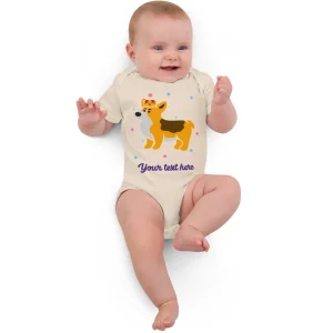 Outlet Personalised Custom Text - Baby Bodysuit - London Doodles - Royal Corgi Kids Clothing | Children & Baby Clothing