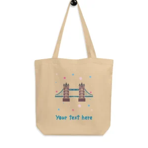 Flash Sale Personalised Custom Text - Eco Tote Bag - London Doodles - Tower Bridge Bags | Tower Bridge Gifts