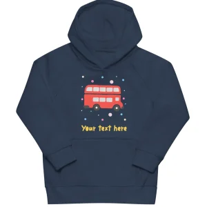 Fashion Personalised Custom Text - Kids Eco Hoodie - London Doodles - Bus Kids Clothing | Children & Baby Clothing