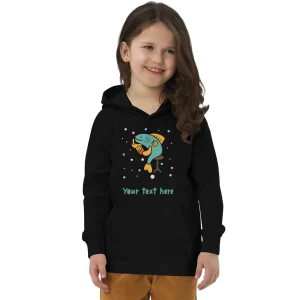 Clearance Personalised Custom Text - Kids Eco Hoodie - London Doodles - Fish & Chips Kids Clothing | Children & Baby Clothing