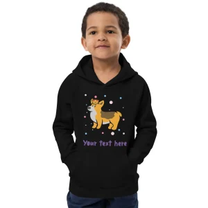 Cheap Personalised Custom Text - Kids Eco Hoodie - London Doodles - Royal Corgi Kids Clothing | Children & Baby Clothing