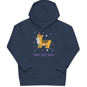 Cheap Personalised Custom Text - Kids Eco Hoodie - London Doodles - Royal Corgi Kids Clothing | Children & Baby Clothing