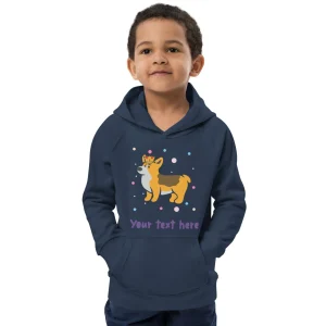 Cheap Personalised Custom Text - Kids Eco Hoodie - London Doodles - Royal Corgi Kids Clothing | Children & Baby Clothing