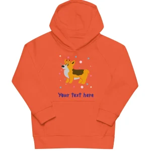 Cheap Personalised Custom Text - Kids Eco Hoodie - London Doodles - Royal Corgi Kids Clothing | Children & Baby Clothing