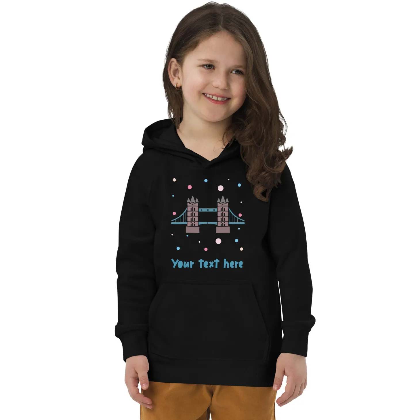 personalised_custom_text__kids_eco_hoodie__london_doodles__tower_bridge_1.webp Fashion Personalised Custom Text - Kids Eco Hoodie - London Doodles - Tower Bridge Kids Clothing | Children & Baby Clothing