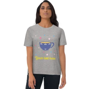 Clearance Personalised Custom Text - Organic Cotton Adults Unisex T-Shirt - London Doodles - Cup Of Tea Clothing | London Gifts