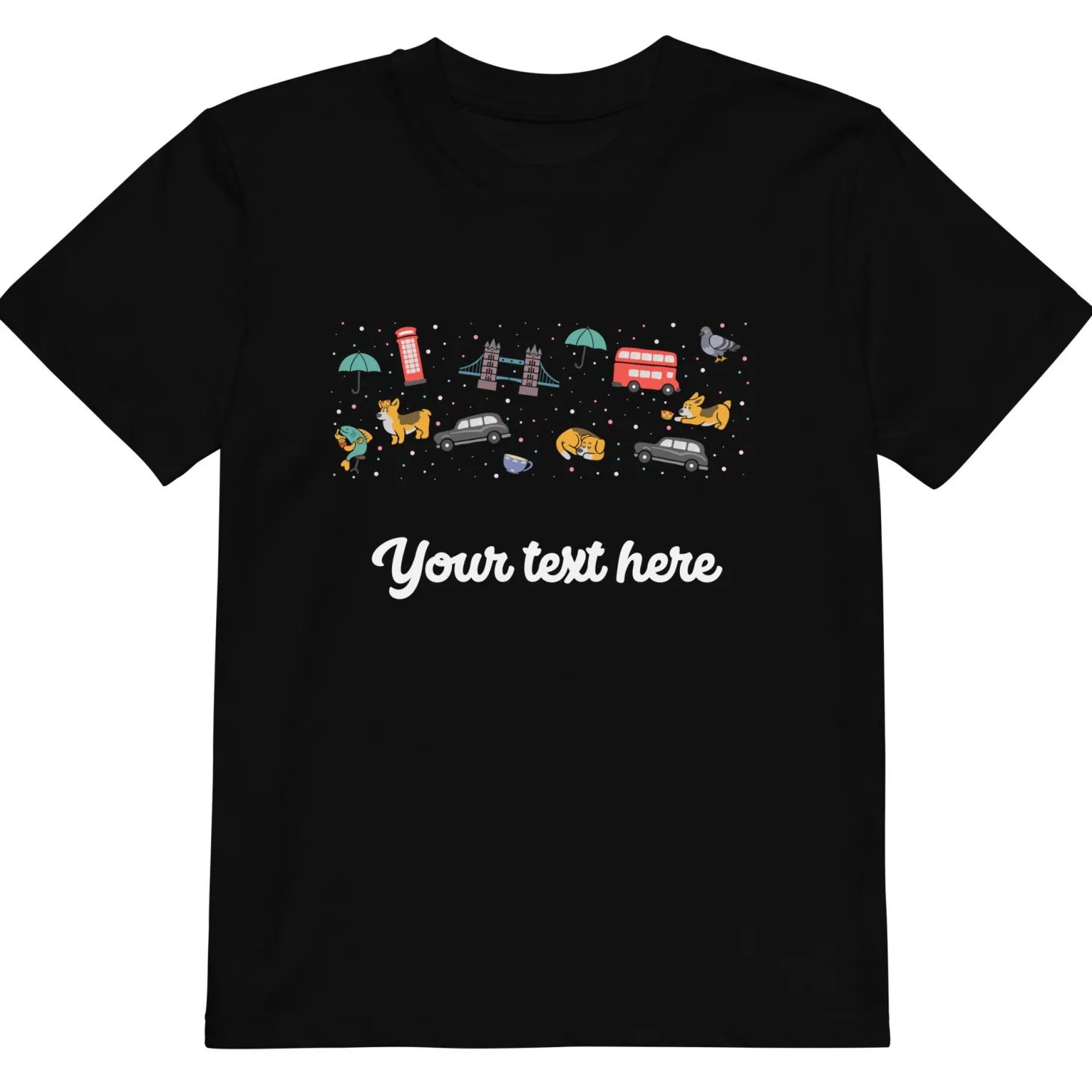 personalised_custom_text__organic_cotton_kids_tshirt__london_doodles_0.webp Flash Sale Personalised Custom Text - Organic Cotton Kids T-Shirt - London Doodles Kids Clothing | Children & Baby Clothing