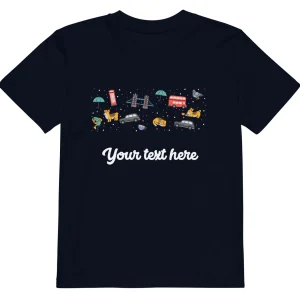 Flash Sale Personalised Custom Text - Organic Cotton Kids T-Shirt - London Doodles Kids Clothing | Children & Baby Clothing