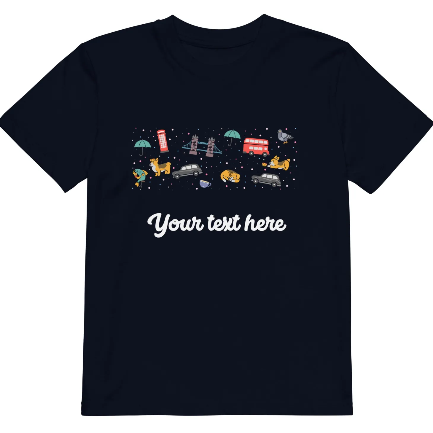 personalised_custom_text__organic_cotton_kids_tshirt__london_doodles_3.webp Flash Sale Personalised Custom Text - Organic Cotton Kids T-Shirt - London Doodles Kids Clothing | Children & Baby Clothing
