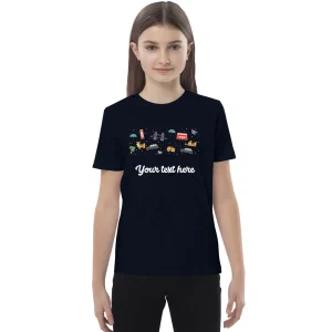 Flash Sale Personalised Custom Text - Organic Cotton Kids T-Shirt - London Doodles Kids Clothing | Children & Baby Clothing
