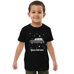 Best Personalised Custom Text - Organic Cotton Kids T-Shirt - London Doodles - Taxi Kids Clothing | Children & Baby Clothing