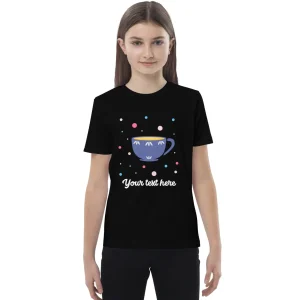 Store Personalised Custom Text - Organic Cotton Kids T-Shirt - London Doodles - Cup Of Tea Kids Clothing | Children & Baby Clothing