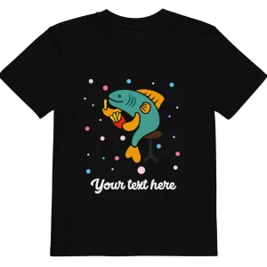 Clearance Personalised Custom Text - Organic Cotton Kids T-Shirt - London Doodles - Fish & Chips Kids Clothing | Children & Baby Clothing