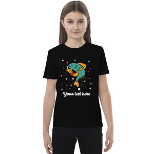 Clearance Personalised Custom Text - Organic Cotton Kids T-Shirt - London Doodles - Fish & Chips Kids Clothing | Children & Baby Clothing