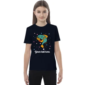 Clearance Personalised Custom Text - Organic Cotton Kids T-Shirt - London Doodles - Fish & Chips Kids Clothing | Children & Baby Clothing