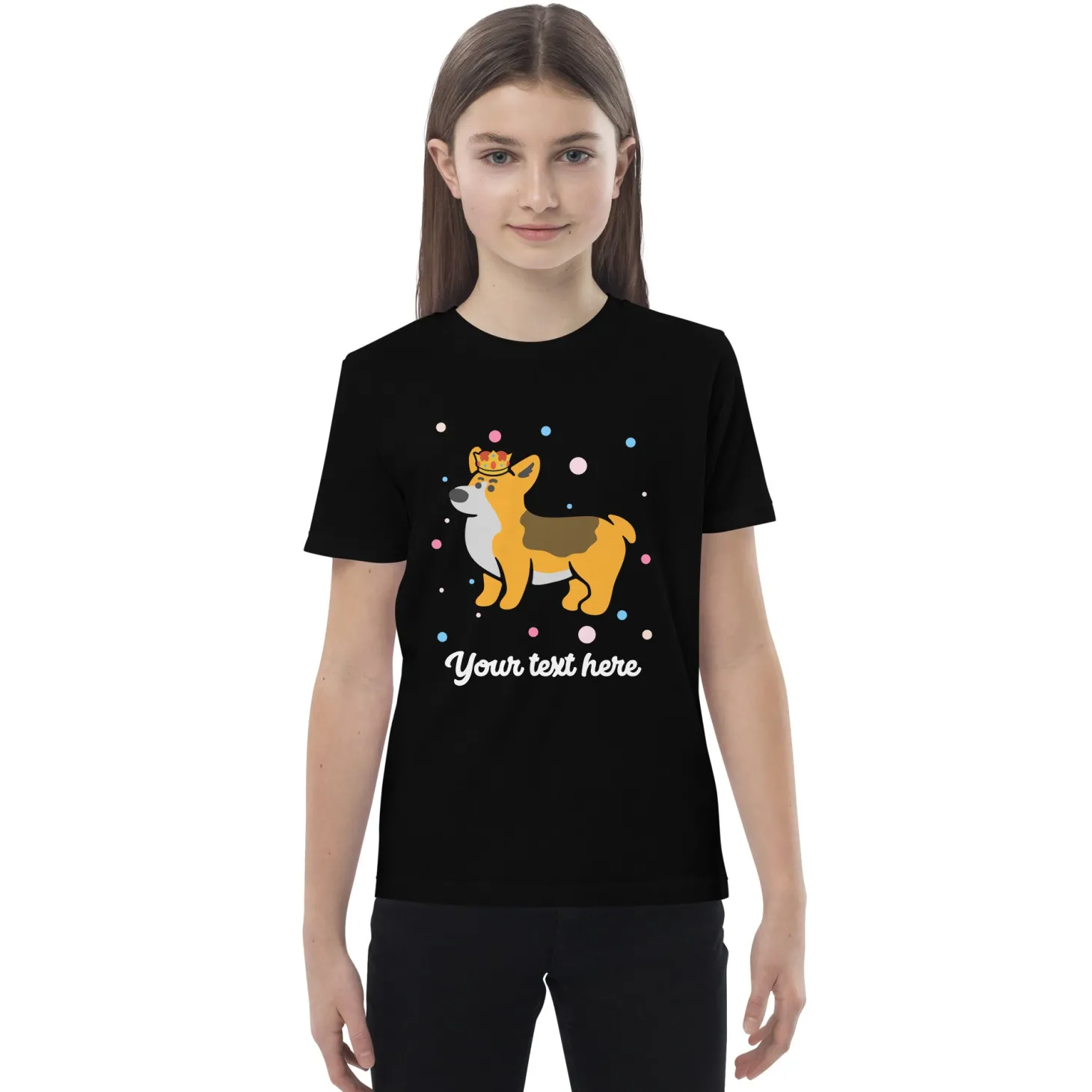 personalised_custom_text__organic_cotton_kids_tshirt__london_doodles__royal_corgi_2.webp Hot Personalised Custom Text - Organic Cotton Kids T-Shirt - London Doodles - Royal Corgi Kids Clothing | Children & Baby Clothing