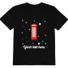 New Personalised Custom Text - Organic Cotton Kids T-Shirt - London Doodles - Telephone Box Kids Clothing | Children & Baby Clothing