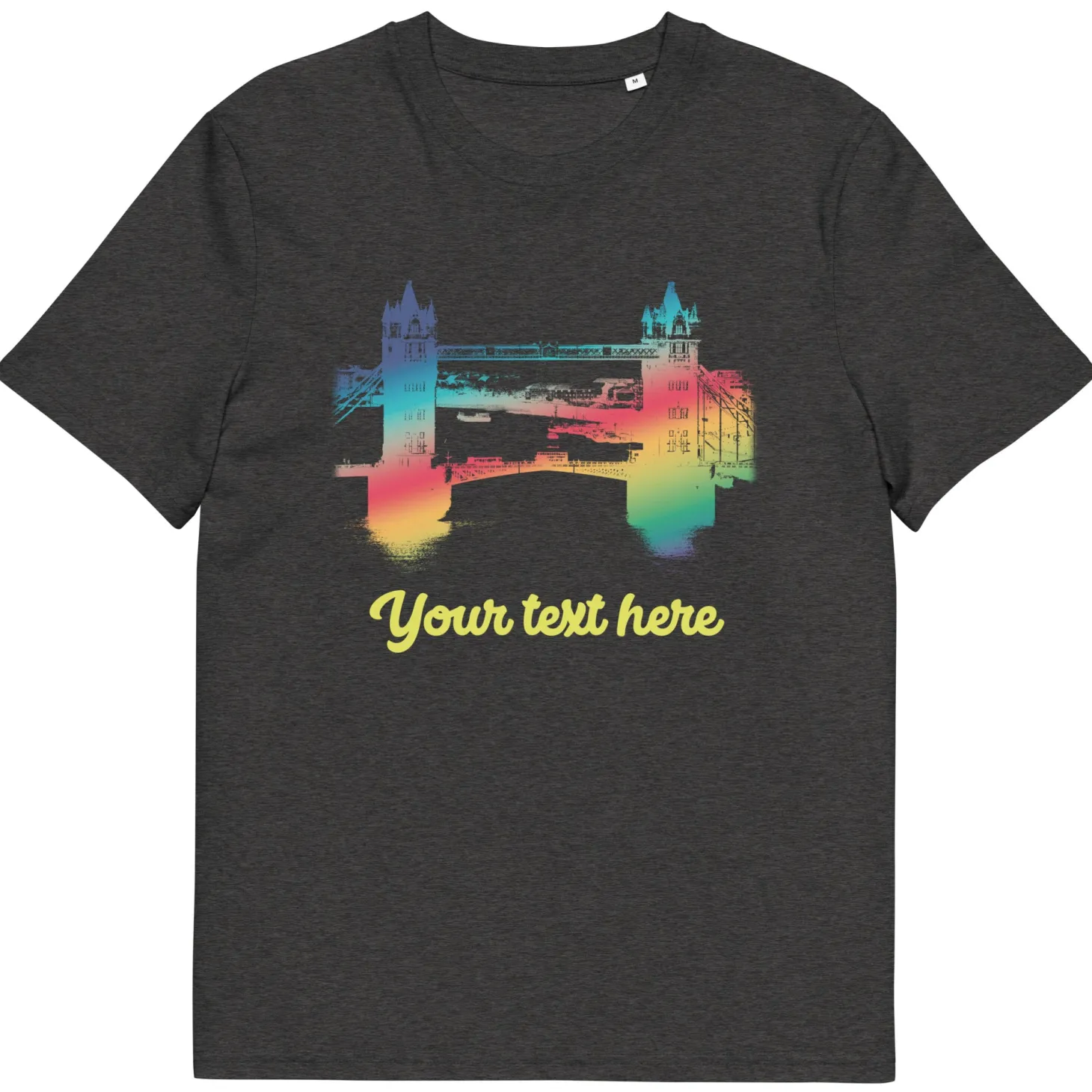 personalised_custom_text__tower_bridge_rainbow__organic_cotton_tshirt_4.webp Online Personalised Custom Text - Tower Bridge Rainbow - Organic Cotton T-Shirt Clothing | Tower Bridge Gifts