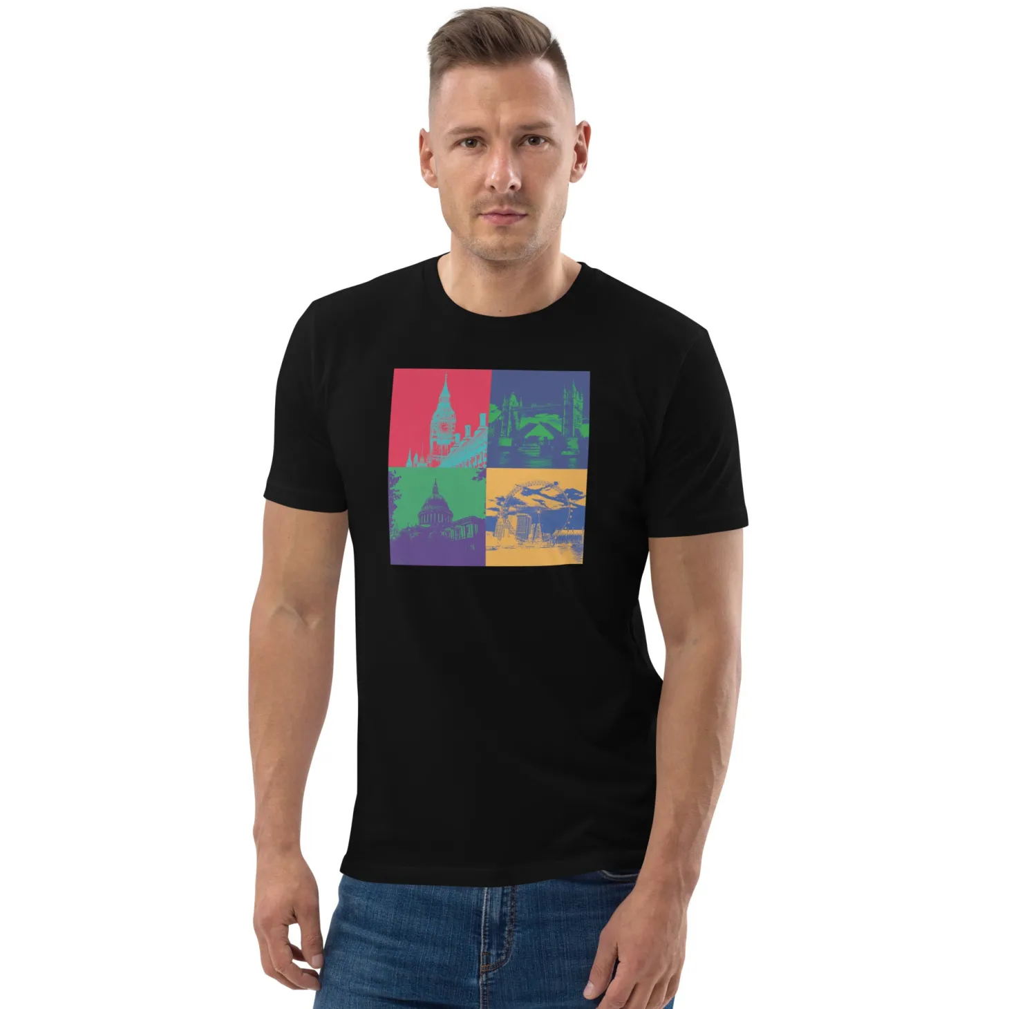 pop_art_london__organic_cotton_tshirt_0.webp Best Sale Pop Art London - Organic Cotton T-Shirt Clothing | London Gifts