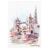 Outlet Red Buses Across Tower Bridge Magnet Magnets | Fridge Magnets