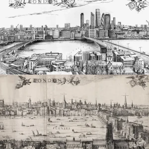 Online Robin Reynolds London Redrawn Panorama Print Prints & Posters | Luxury Gifts