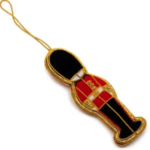 Shop Royal Guard Stitched Christmas Decoration - Gold Trim Christmas Decorations | Christmas Decorations