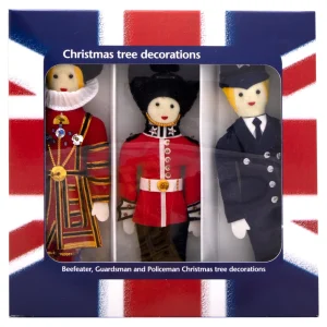 Shop Stitched Christmas Decoration 3 Pack - Beefeater / Queen's Guard / Policemen Christmas Decorations | Christmas Decorations