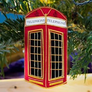 New Telephone Box Stitched Christmas Decoration Christmas Decorations | Christmas Decorations