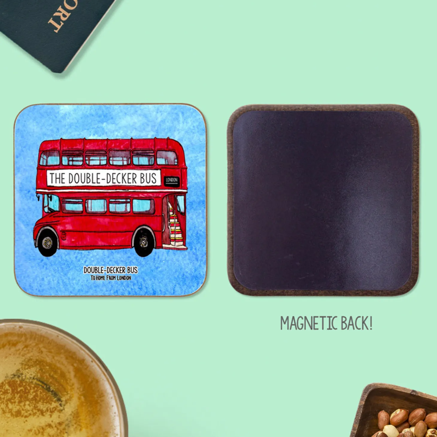 to_home_from_london__magnetic_coaster__double_decker_bus_1.webp Best Sale - Magnetic Coaster - Double Decker Bus Coasters | Magnets