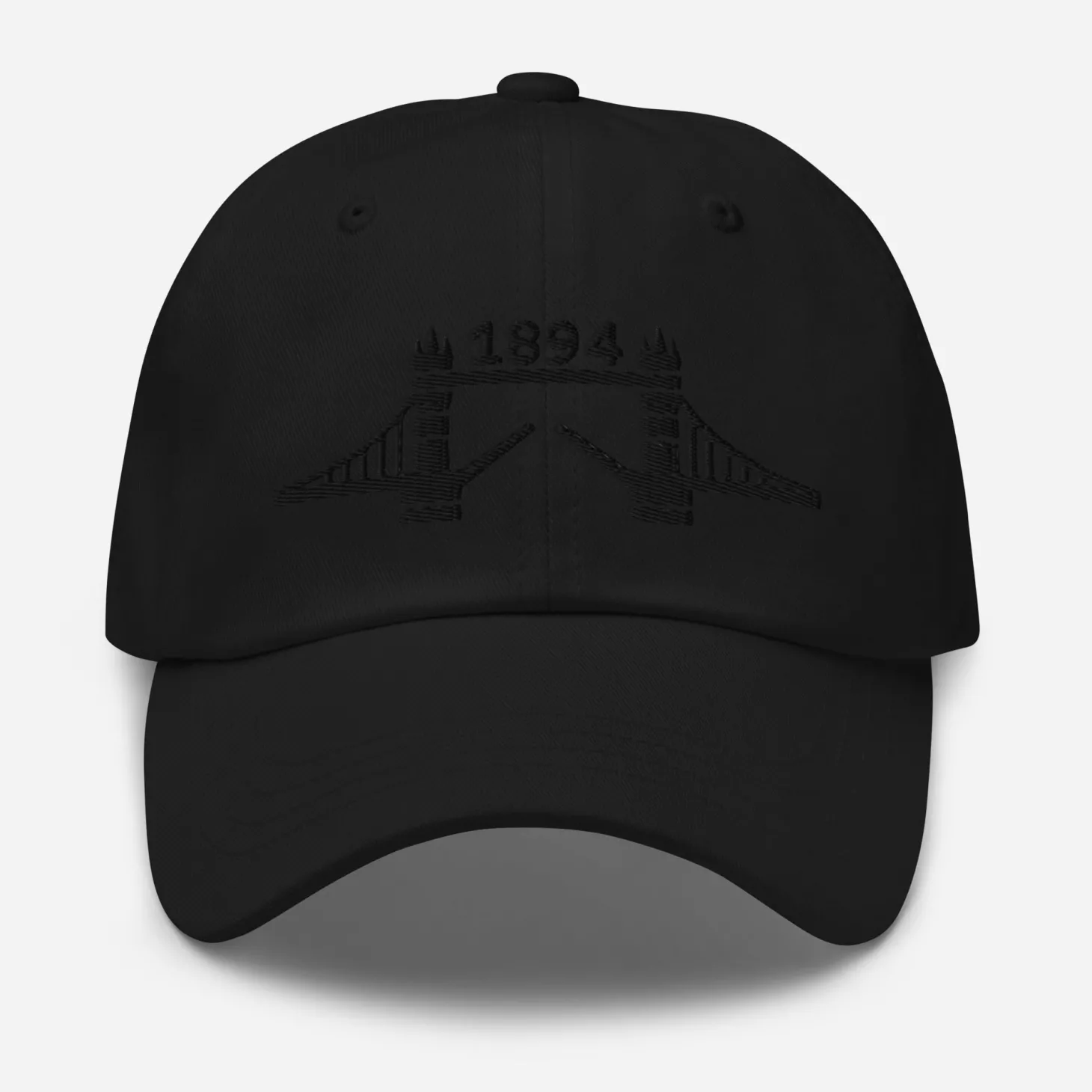 tower_bridge__black_thread_embroidered_baseball_cap_3.webp Discount 1894 Tower Bridge - Thread Embroidered Baseball Cap Clothing | Tower Bridge Gifts