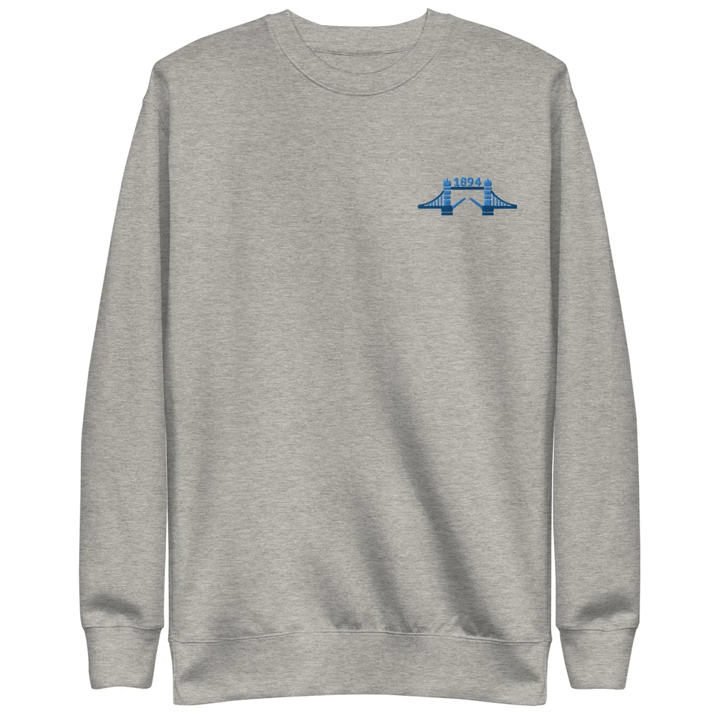 tower_bridge__blue_thread_embroidered_unisex_premium_sweatshirt_3.webp Discount 1894 Tower Bridge - Blue Thread Embroidered Unisex Premium Sweatshirt Clothing | Tower Bridge Gifts