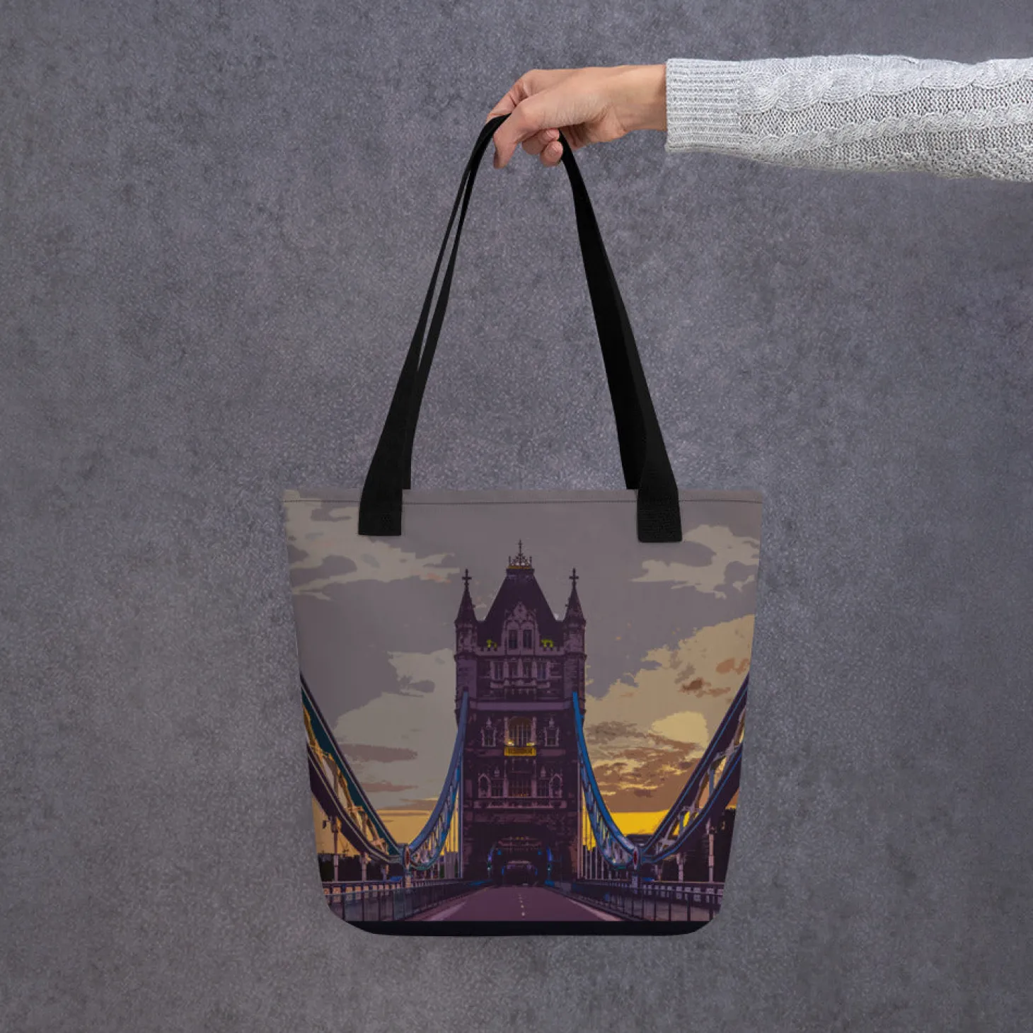 tower_bridge_at_dawn__all_over_print__tote_bag_0.webp Store Tower Bridge at Dawn - All Over Print - Tote Bag Bags | Tower Bridge Gifts