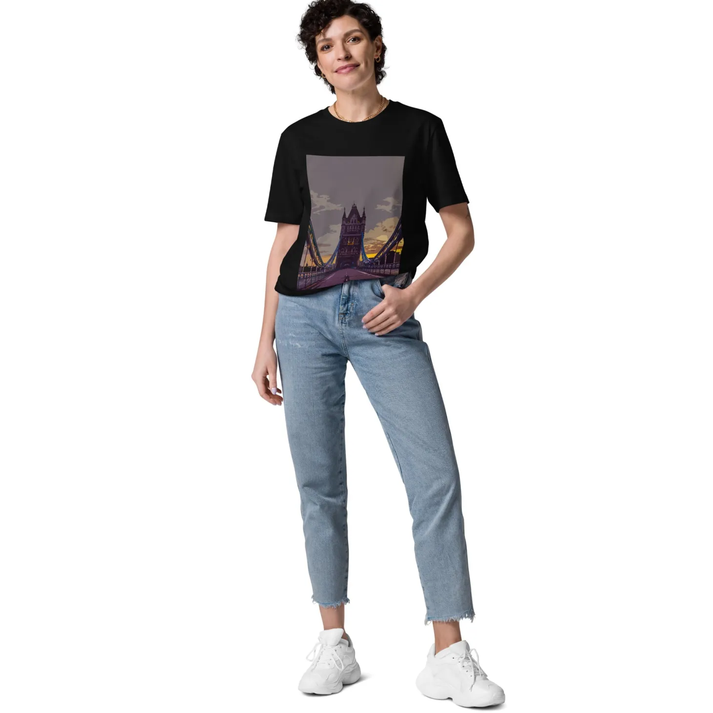 tower_bridge_at_dawn__organic_cotton_tshirt_1.webp Cheap Tower Bridge at Dawn - Organic Cotton T-Shirt Clothing | Tower Bridge Gifts