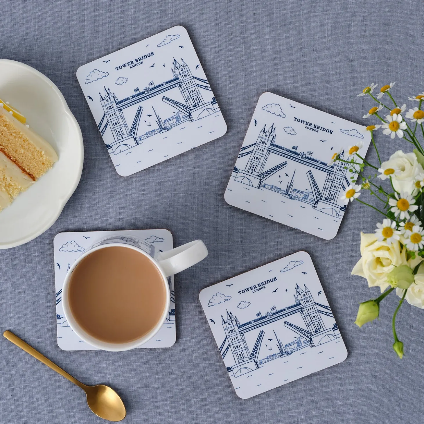 tower_bridge_coasters_set_of__by_victoria_eggs_0.webp Clearance Tower Bridge Coasters Set of 4 by Coasters | Tower Bridge Gifts