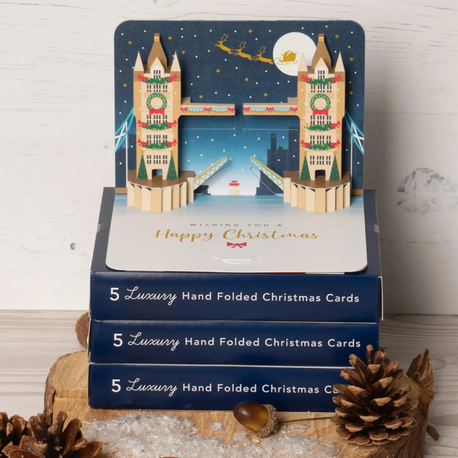 tower_bridge_luxury_hand_folded_christmas_cards_pack_of_five_0.webp Online Tower Bridge Luxury Hand Folded Christmas Cards Pack Of Five Office & Stationery | Tower Bridge Gifts