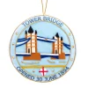 New Tower Bridge Medallion Stitched Christmas Decoration - Blue Christmas Decorations | Christmas Decorations