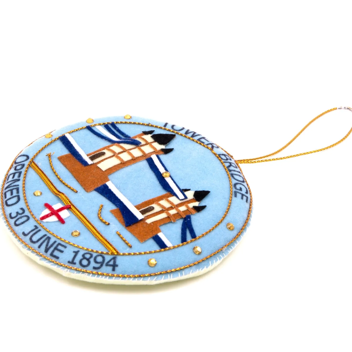 tower_bridge_medallion_stitched_christmas_decoration__blue_1.webp New Tower Bridge Medallion Stitched Christmas Decoration - Blue Christmas Decorations | Christmas Decorations