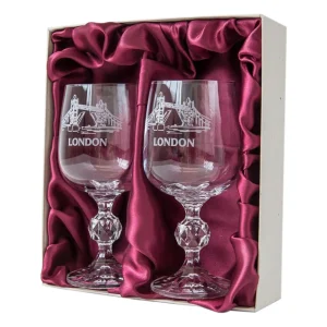 New Tower Bridge Wine Glasses Boxed Set Glasses & Glassware | Luxury Gifts